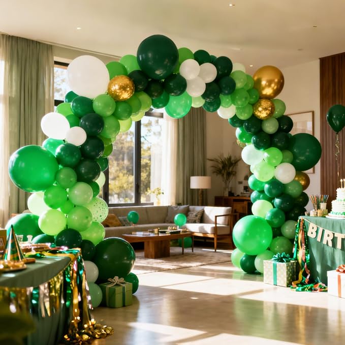 RUBFAC Green Balloons Different Sizes 18 12 10 5 Inch Balloon Arch 129pcs | - Image 6