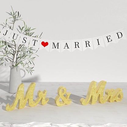 VIOPVERY Wooden Mr & Mrs Wedding Sign - Image 7