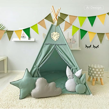 G2PLUS Pre-Strung Burlap Pennant Banners, 39Ft Sage Green Fabric Triangle Flag - Image 6