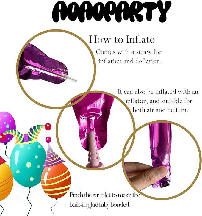 Hot Pink Happy Birthday Balloons Banner 16 Inch Mylar Foil | Happy Birthday - Image 5