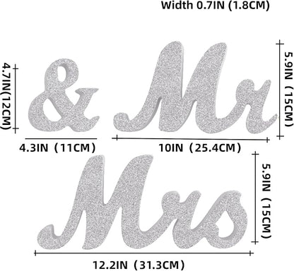 VIOPVERY Wooden Mr & Mrs Wedding Sign - Image 2