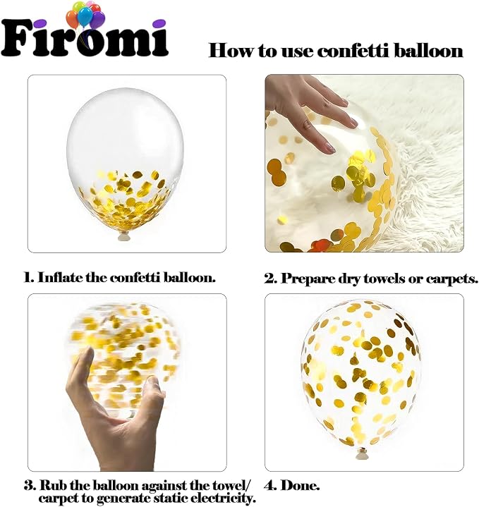 Firomi Metallic Chrome Gold Black Balloons 12 Inch 70 pack | Latex Black and - Image 6