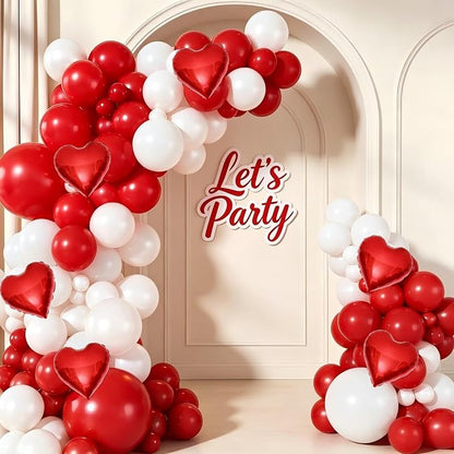 Red White Balloon Garland Arch Kit by Unknown