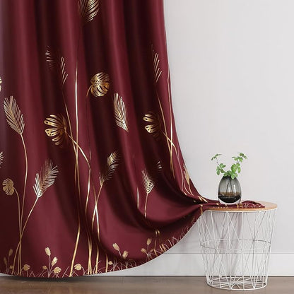 Burgundy Red Blackout Curtains for Living Room 108 Inches Long, Room Darkening - Image 3