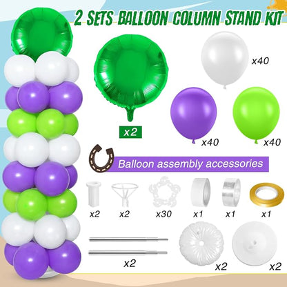 Hungdao 2 Sets Light Inspired Year Balloon Column Stand Kit Cartoon Story Game - Image 3