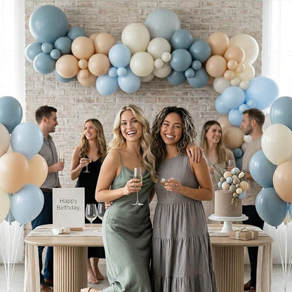 Dusty Blue Nude Beige Balloons, 12 Inch Beige Blue Blush Brown Cream Sand White - Image 4