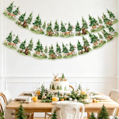 SUNBEAUTY Woodland Animals Banner 13.2FT Baby Shower Garland Party Supplies | - Image 4