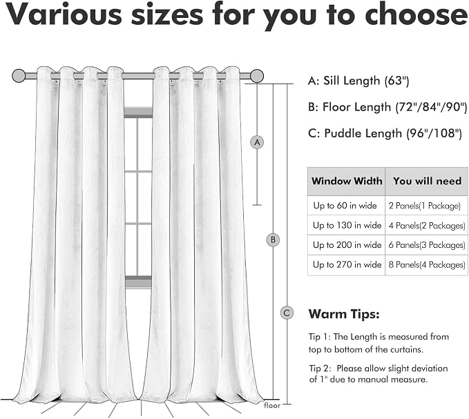 MIULEE Velvet Curtains Navy Blue 52 x 84 Inch Length Set of 2 | Grommet Drapes - Image 6