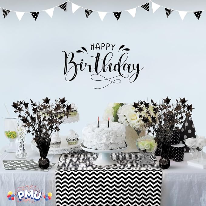 PMU 3 Pack Bursting Star Metallic Foil Spray Centerpiece- Metallic Black - Image 6