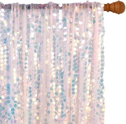 HH 9x8FT Iridescent Big Sequin Backdrop Curtains, Sequin Photo Backdrop Curtain - Image 4