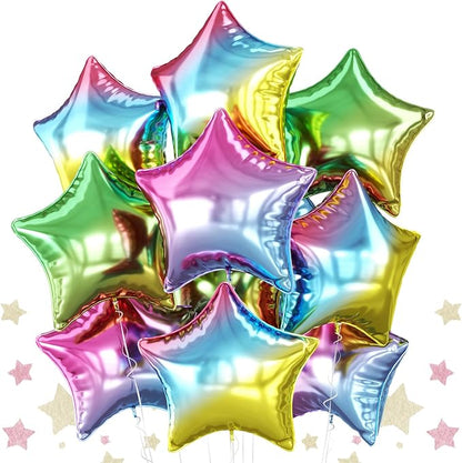 Biapian Gradient Star Foil Balloons, 18 Inch Multicolor Stars Balloon Aluminum by BIAPIAN