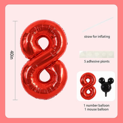 40 Inch Red Foil Number 8 Balloon - Image 2