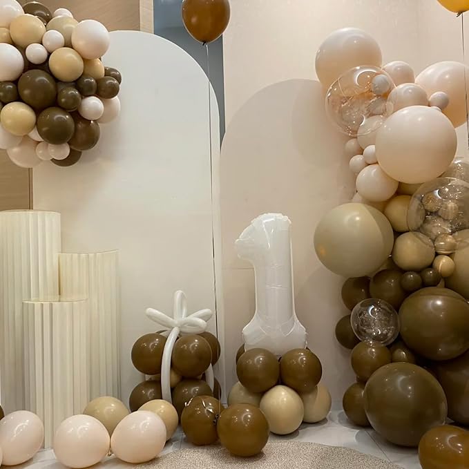 Voircoloria 130pcs Brown Balloons Garland Arch Kit, 18 12 10 5 Inch | - Image 5