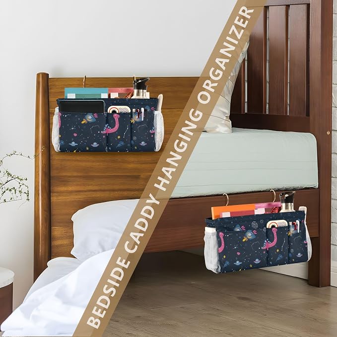 Bedside Caddy Metal Frame Hanging Organizer Bunk Bed Dorm Accessories Hook And - Image 7