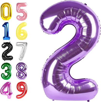 Number Balloons 40 Inch 1 Balloon Purple Birthday Decorations by Argthjy