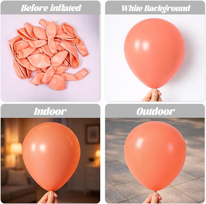 Voircoloria 90pcs Peach Balloons Garland Arch Kit, 18 12 10 5 Inch | - Image 3