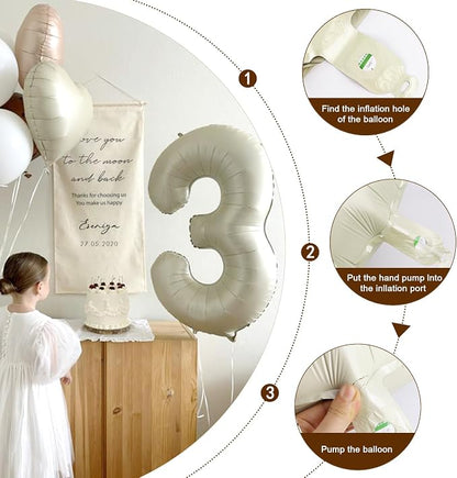 Number Balloons Cream 7 Balloon 40 inch - Image 6