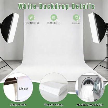 White Photography Backdrop for Photoshoot, Fabric 6x9ft | Versatile Studio - Image 6