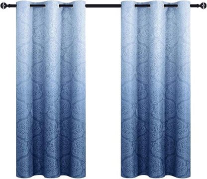 DWCN Navy Blackout Damask Curtains - Image 8