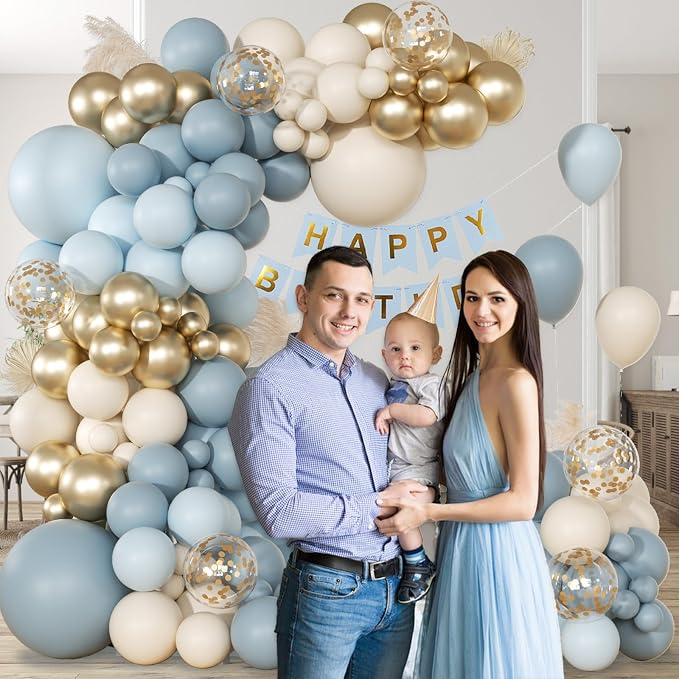 147pcs Dusty Blue Balloon Garland Arch Kit - Image 5