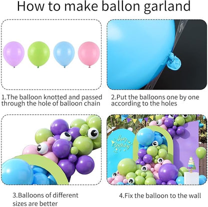 Blue Purple Balloons Arch for Kids Theme Party Decorations - Image 7