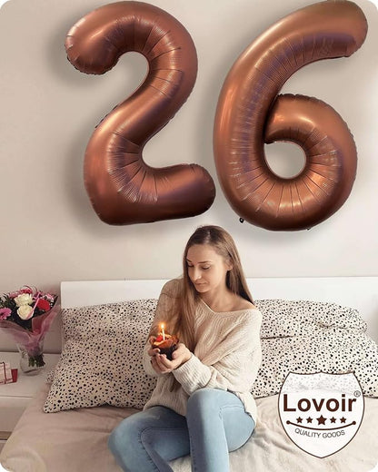 40 Inch Coffee Brown Number 1 Balloon Large Size Jumbo Digit Mylar Foil Retro - Image 7