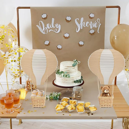 Meooeck 8 Sets Hot Air Balloon Tables Centerpieces, Light Brown | Classroom - Image 5