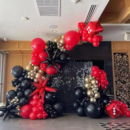 Red and Black Gold Balloon Arch Kit - Image 4