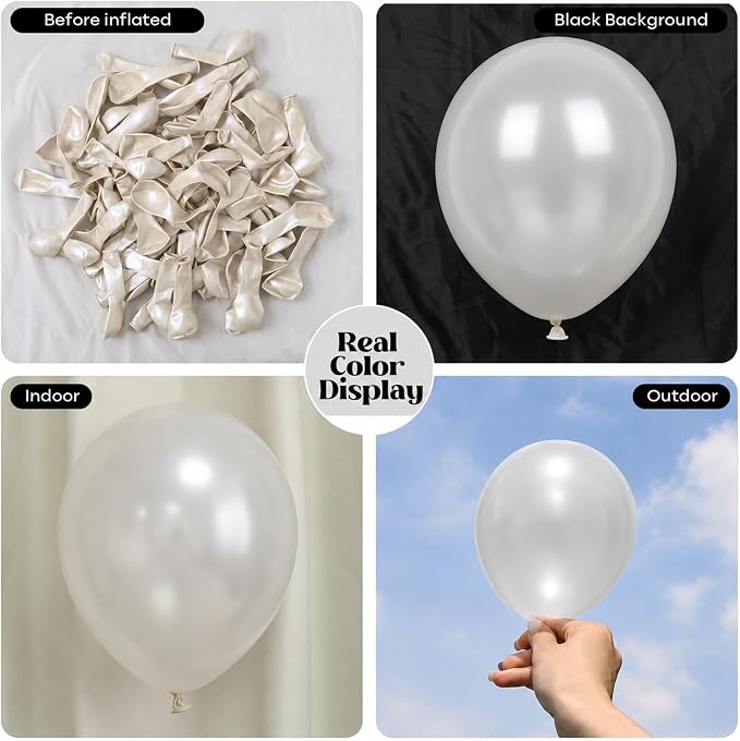 Pearl White Balloons - Image 2
