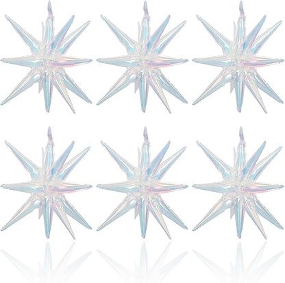 HILAVO 6PCS Iridescent Star Balloons, 22Inch Huge Iridescent Explosion Star by HILAVO