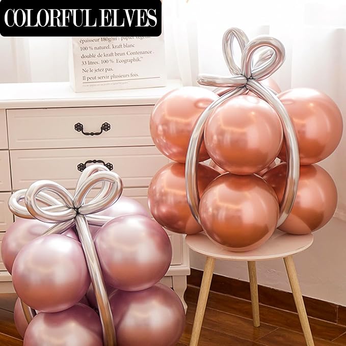 Rose Gold Latex Metallic Chrome Balloons, 12 Inch - Image 4