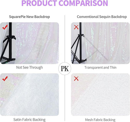 SquarePie 6x8ft Iridescent Sequin Backdrop, High Density Non-Transparent - Image 6