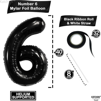 KatchOn, Giant Black Number 6 Balloon - Image 2