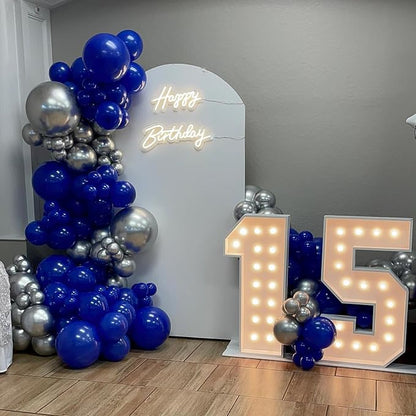 Blue and Silver Balloons Garland Arch Kit - Image 5
