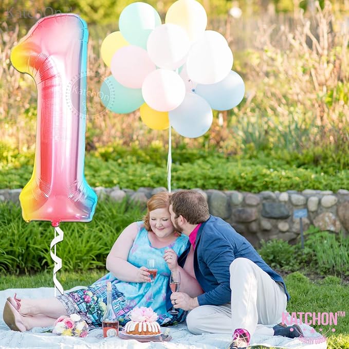 KatchOn Number One Balloon for First Birthday 40 Inch | Rainbow Number 1 - Image 8