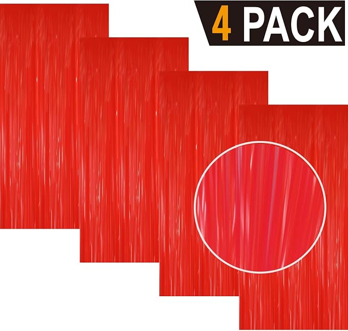 GOER 3.2 ft x 8.2 ft Metallic Tinsel Foil Fringe Curtains Party Photo Backdrop - Image 2