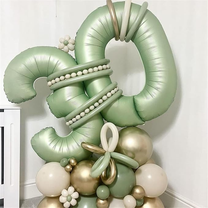 Sage Green 21st Birthday Balloons - Image 6