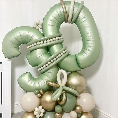 18th Birthday Balloons Sage Green - Image 5