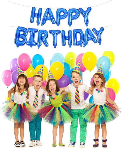 TONIFUL 16 Inch Blue Happy Birthday Balloons Banner Decorations - Image 5