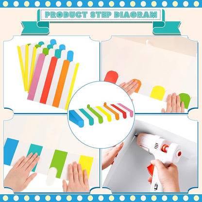 Boao 4 Pack Rainbow Awning Decoration 3D Stripe Cardboard Awning Pride Month - Image 3