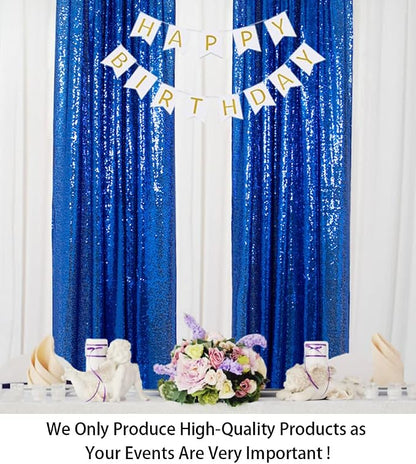 ShinyBeauty Sequin Curtains 2 Panels Royal Blue 2FTx8FT Sequin Photo Backdrop - Image 2