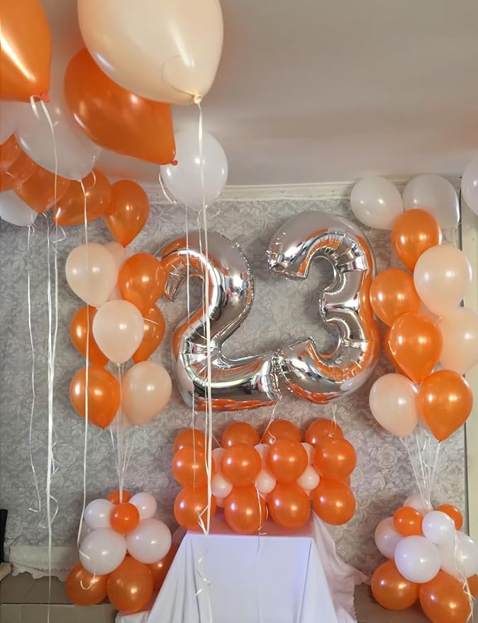 Orange and White Balloons, 12 Inch Fall Balloons - Image 8