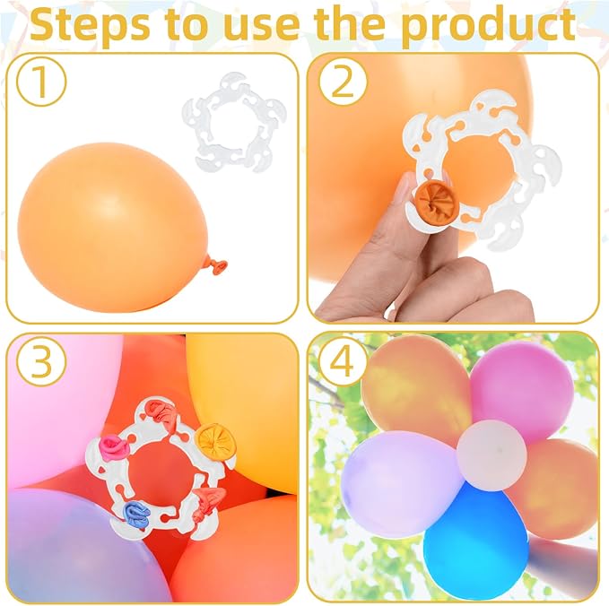 50 PCS Reusable Balloon Clips, Plastic Balloon Arch Connectors Balloon Garland - Image 3