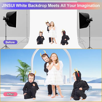 White Backdrop for Photoshoot, 10x10 ft Photo Backdrop Curtain Double-Side for - Image 7