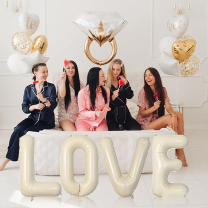 Cream LOVE Letter Balloons, 40 Inch Love Balloon Beige Helium Big Nude Balloon - Image 4