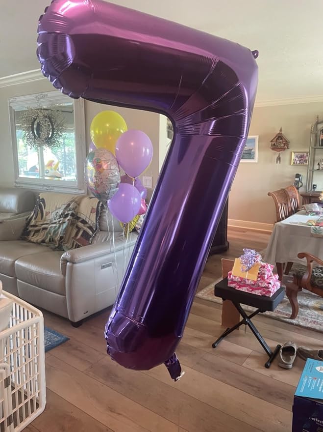 Number Balloons Purple 17 Balloon 40 inch - Image 2