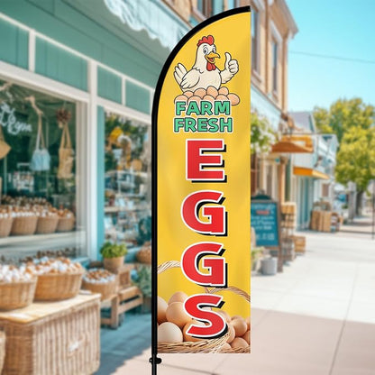 Farm Fresh Eggs Feather Flag - Image 2