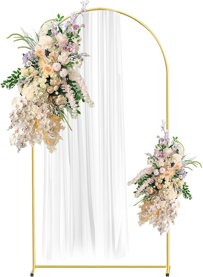 6.6FT Gold Metal Arch Backdrop Stand, Square Balloon Arch Stand Wedding Frame by CHUNQIANGCAIDESIGN