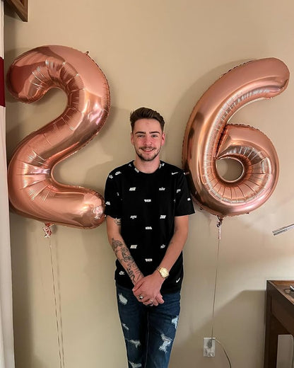 Rose Gold Number 40 Balloon 40 Inch - Image 3