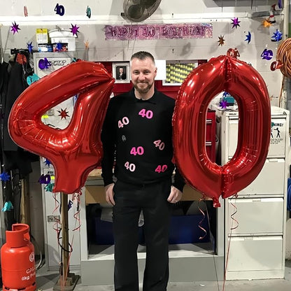 Red 2 Balloons, 40 Inch Giant Helium Foil Number 0-9 - Image 8